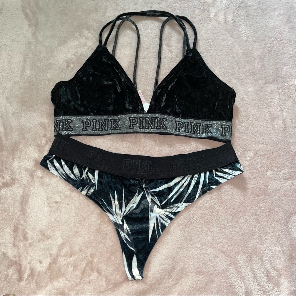 Pink  set bra thong size M